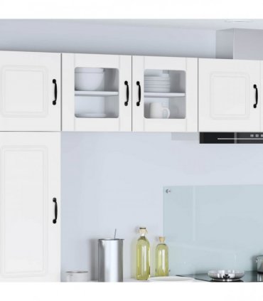 vidaXL Wall Glass Cabinet LUCCA White 40 x 31 x 40 cm Engineered Wood — Model: 1x wall glass cabinet (1 door)