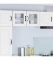 vidaXL Wall Glass Cabinet LUCCA White 40 x 31 x 40 cm Engineered Wood — Model: 1x wall glass cabinet (1 door)