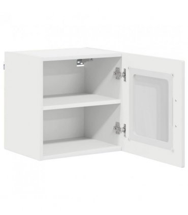 vidaXL Wall Glass Cabinet LUCCA White 40 x 31 x 40 cm Engineered Wood — Model: 1x wall glass cabinet (1 door)