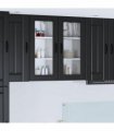 vidaXL Wall Glass Cabinet LUCCA 2 pcs Black 40 x 31 x 80 cm — Model: 2x wall glass cabinet (1 door)