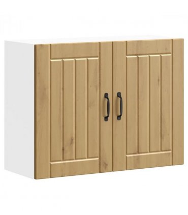 vidaXL Kitchen Wall Cabinet Lucca Artisan Oak Engineered Wood — Size: 80 x 31 x 60 cm, Model: 1x wall cabinet (2 doors)