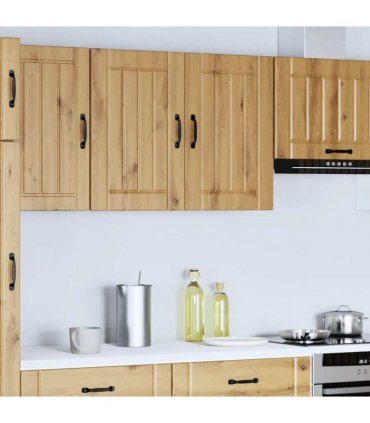 vidaXL Kitchen Wall Cabinet Lucca Artisan Oak Engineered Wood — Size: 80 x 31 x 60 cm, Model: 1x wall cabinet (2 doors)