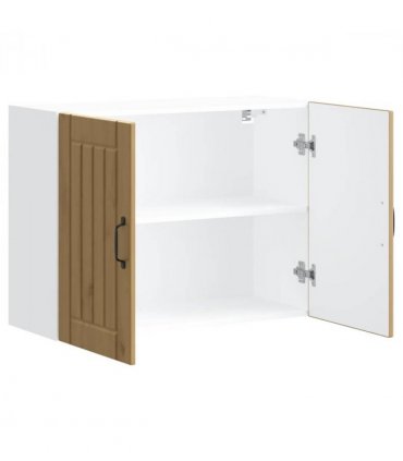 vidaXL Kitchen Wall Cabinet Lucca Artisan Oak Engineered Wood — Size: 80 x 31 x 60 cm, Model: 1x wall cabinet (2 doors)