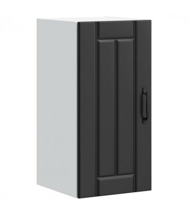 vidaXL Kitchen Wall Cabinet Lucca Black Engineered Wood — Size: 30 x 31 x 60 cm, Model: 1x wall cabinet (1 door)