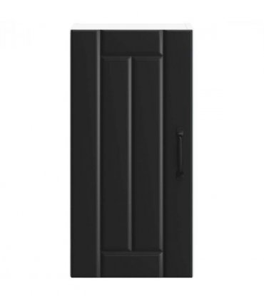 vidaXL Kitchen Wall Cabinet Lucca Black Engineered Wood — Size: 30 x 31 x 60 cm, Model: 1x wall cabinet (1 door)