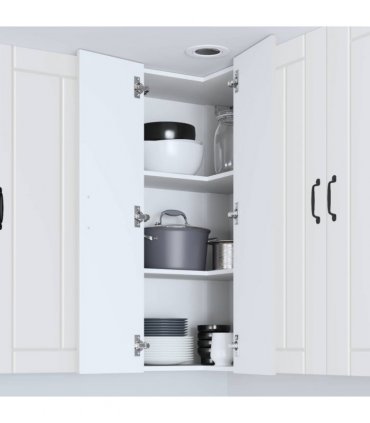 vidaXL Wall Corner Cabinet LUCCA White 57 x 57 x 100 cm — Model: 1x wall corner cabinet