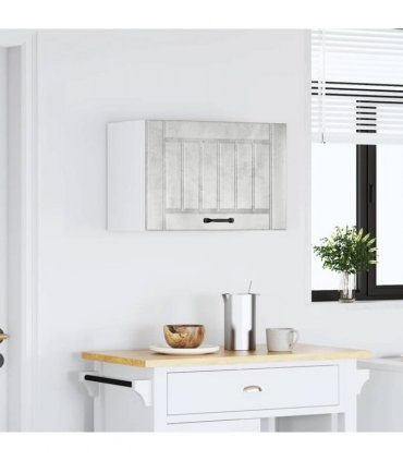 vidaXL Kitchen Wall Cabinet Lucca Concrete Grey Engineered Wood — Size: 60 x 31 x 40 cm, Model: 1x wall cabinet (1 flap door)