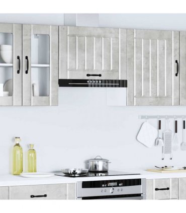 vidaXL Kitchen Wall Cabinet Lucca Concrete Grey Engineered Wood — Size: 60 x 31 x 40 cm, Model: 1x wall cabinet (1 flap door)