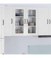 vidaXL Wall Glass Cabinet LUCCA High Gloss White 80 x 31 x 80 cm — Model: 1x wall glass cabinet (2 doors)
