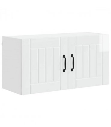 vidaXL Wall Cabinet LUCCA High Gloss White 80 x 31 x 40 cm — Model: 1x wall cabinet (2 doors)