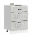 vidaXL Kitchen Base Cabinet Lucca Concrete Grey Engineered Wood — Size: 60 x 46 x 81.5 cm, Model: 1x bottom cabinet (3 drawers)