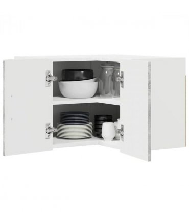 vidaXL Wall Corner Cabinet LUCCA Concrete Grey 57 x 57 x 40 cm — Model: 1x wall corner cabinet