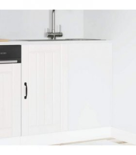 vidaXL Kitchen Base Cabinet Lucca White Engineered Wood — Size: 86 x 46 x 81.5 cm, Model: 1x corner bottom cabinet (1 door)