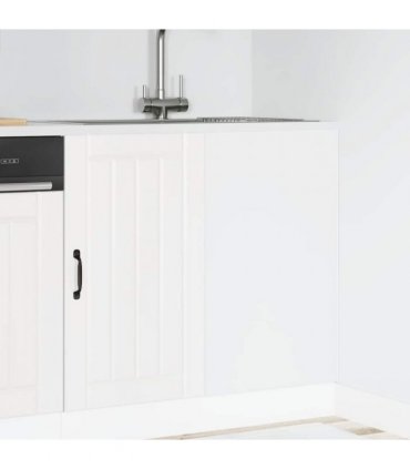 vidaXL Kitchen Base Cabinet Lucca White Engineered Wood — Size: 86 x 46 x 81.5 cm, Model: 1x corner bottom cabinet (1 door)