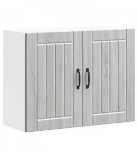 vidaXL Kitchen Wall Cabinet Lucca Grey Sonoma Engineered Wood — Size: 80 x 31 x 60 cm, Model: 1x wall cabinet (2 doors)