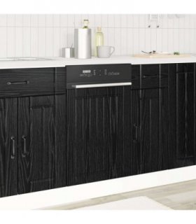 vidaXL Dishwasher Panel LUCCA Black Oak 45 x 1.5 x 57 cm — Size: 45 x 1.5 x 67 cm, Model: 1x dishwasher panel