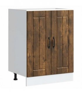 vidaXL Sink Base Cabinet Lucca Smoked Oak Engineered Wood — Size: 60 x 46 x 81.5 cm, Model: 1x bottom cabinet (2 doors)