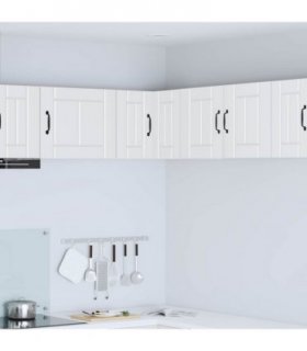 vidaXL Wall Corner Cabinet LUCCA White 57 x 57 x 40 cm Engineered Wood — Model: 1x wall corner cabinet
