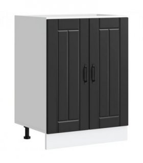 vidaXL Sink Base Cabinet Lucca Black Engineered Wood — Size: 60 x 46 x 81.5 cm, Model: 1x bottom cabinet (2 doors)