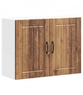 vidaXL Kitchen Wall Cabinet Lucca Old Wood Engineered Wood — Size: 80 x 31 x 60 cm, Model: 1x wall cabinet (2 doors)