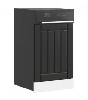 vidaXL Dishwasher Panel Lucca Black Engineered Wood — Size: 45 x 1.5 x 67 cm, Model: 1x dishwasher panel