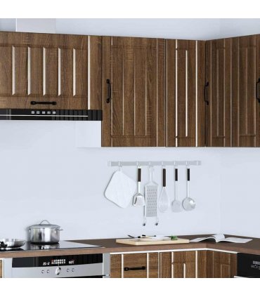 vidaXL Kitchen Wall Cabinet Lucca Brown Oak Engineered Wood — Size: 40 x 31 x 60 cm, Model: 1x wall cabinet (1 door)
