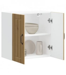 vidaXL Kitchen Wall Cabinet Lucca Artisan Oak Engineered Wood — Size: 60 x 31 x 60 cm, Model: 1x wall cabinet (2 doors)