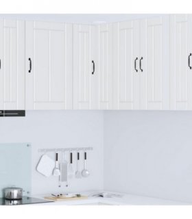 vidaXL Wall Corner Cabinet LUCCA White 57 x 57 x 80 cm Engineered Wood — Model: 1x wall corner cabinet
