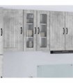 vidaXL Wall Glass Cabinet LUCCA Concrete Grey 60 x 31 x 80 cm — Model: 1x wall glass cabinet (2 doors)
