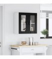 vidaXL Wall Glass Cabinet LUCCA Black Oak 60 x 31 x 60 cm — Model: 1x wall glass cabinet (2 doors)