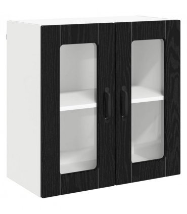 vidaXL Wall Glass Cabinet LUCCA Black Oak 60 x 31 x 60 cm — Model: 1x wall glass cabinet (2 doors)