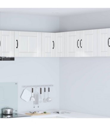 vidaXL Wall Corner Cabinet LUCCA High Gloss White 57 x 57 x 40 cm — Model: 1x wall corner cabinet
