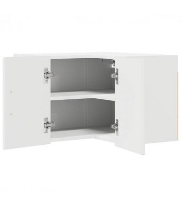 vidaXL Wall Corner Cabinet LUCCA High Gloss White 57 x 57 x 40 cm — Model: 1x wall corner cabinet