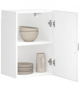 vidaXL Kitchen Wall Cabinet Lucca White Engineered Wood — Size: 40 x 31 x 60 cm, Model: 1x wall cabinet (1 door)