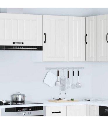 vidaXL Kitchen Wall Cabinet Lucca White Engineered Wood — Size: 40 x 31 x 60 cm, Model: 1x wall cabinet (1 door)