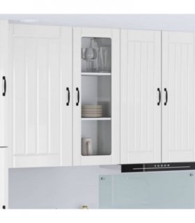 vidaXL Wall Glass Cabinet LUCCA High Gloss White 40 x 31 x 100 cm — Model: 1x wall glass cabinet (1 door)