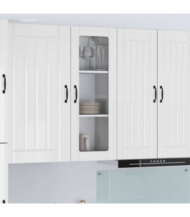 vidaXL Wall Glass Cabinet LUCCA High Gloss White 40 x 31 x 100 cm — Model: 1x wall glass cabinet (1 door)