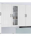 vidaXL Wall Glass Cabinet LUCCA High Gloss White 40 x 31 x 100 cm — Model: 1x wall glass cabinet (1 door)