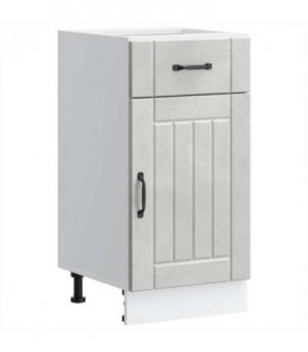 vidaXL Kitchen Base Cabinet Lucca Concrete Grey Engineered — Size: 40 x 46 x 81.5 cm, Model: 1x bottom cabinet (1 door 1 drawer)