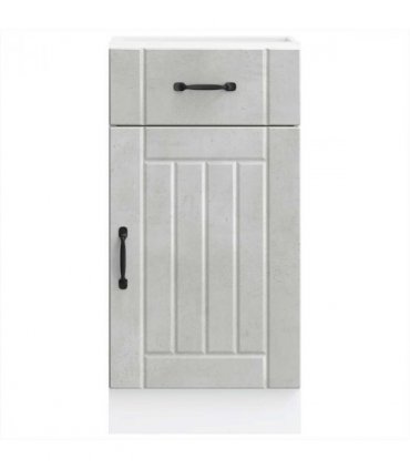 vidaXL Kitchen Base Cabinet Lucca Concrete Grey Engineered — Size: 40 x 46 x 81.5 cm, Model: 1x bottom cabinet (1 door 1 drawer)