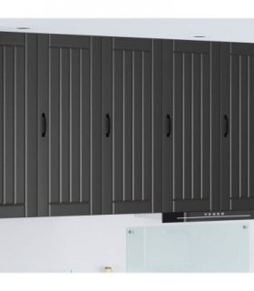 vidaXL Wall Cabinet LUCCA Black 40 x 31 x 100 cm Engineered Wood — Model: 1x wall cabinet (1 door)