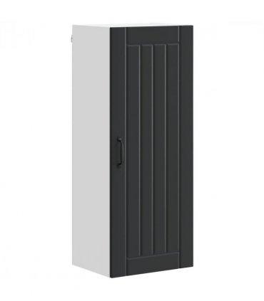 vidaXL Wall Cabinet LUCCA Black 40 x 31 x 100 cm Engineered Wood — Model: 1x wall cabinet (1 door)
