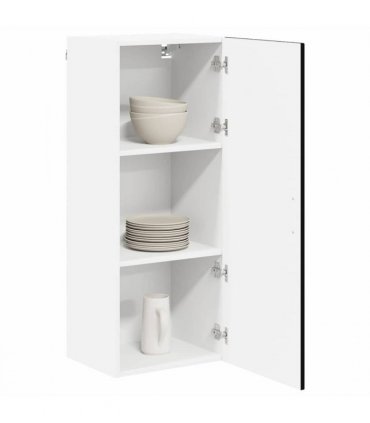 vidaXL Wall Cabinet LUCCA Black 40 x 31 x 100 cm Engineered Wood — Model: 1x wall cabinet (1 door)