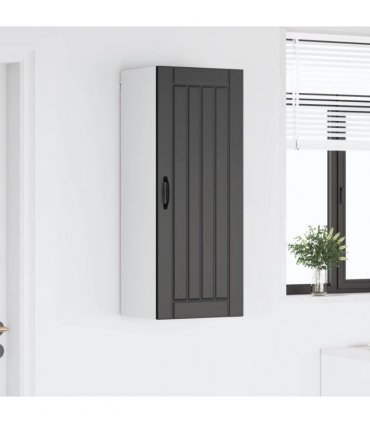 vidaXL Wall Cabinet LUCCA Black 40 x 31 x 100 cm Engineered Wood — Model: 1x wall cabinet (1 door)
