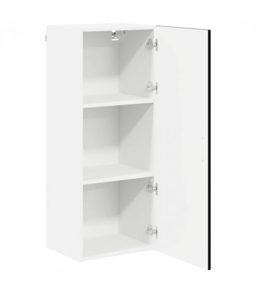 vidaXL Wall Cabinet LUCCA Black 40 x 31 x 100 cm Engineered Wood — Model: 1x wall cabinet (1 door)