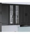 vidaXL Wall Glass Cabinet LUCCA Black 60 x 31 x 100 cm Engineered Wood — Model: 1x wall glass cabinet (2 doors)