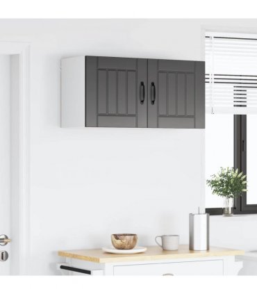 vidaXL Wall Cabinet LUCCA 2 pcs Black 40 x 31 x 40 cm Engineered Wood — Model: 2x wall cabinet (1 door)