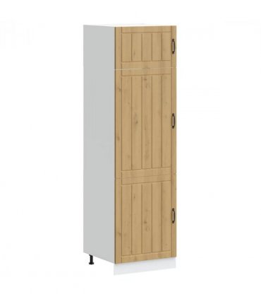 vidaXL Kitchen Cupboard Lucca Artisan Oak Engineered Wood — Colour: concrete grey, Size: 60 x 57 x 207 cm, Model: 1x cupboard