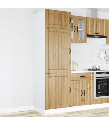 vidaXL Kitchen Cupboard Lucca Artisan Oak Engineered Wood — Colour: concrete grey, Size: 60 x 57 x 207 cm, Model: 1x cupboard