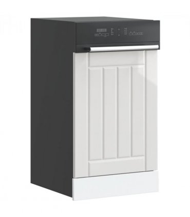 vidaXL Dishwasher Panel Lucca High Gloss White Engineered Wood — Size: 45 x 1.5 x 67 cm, Model: 1x dishwasher panel